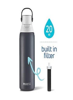 BRITA Brita Insulated Filtered Water Bottle with Straw, Reusable, BPA Free Plastic, Carbon, 26 Ounce  - Image 3