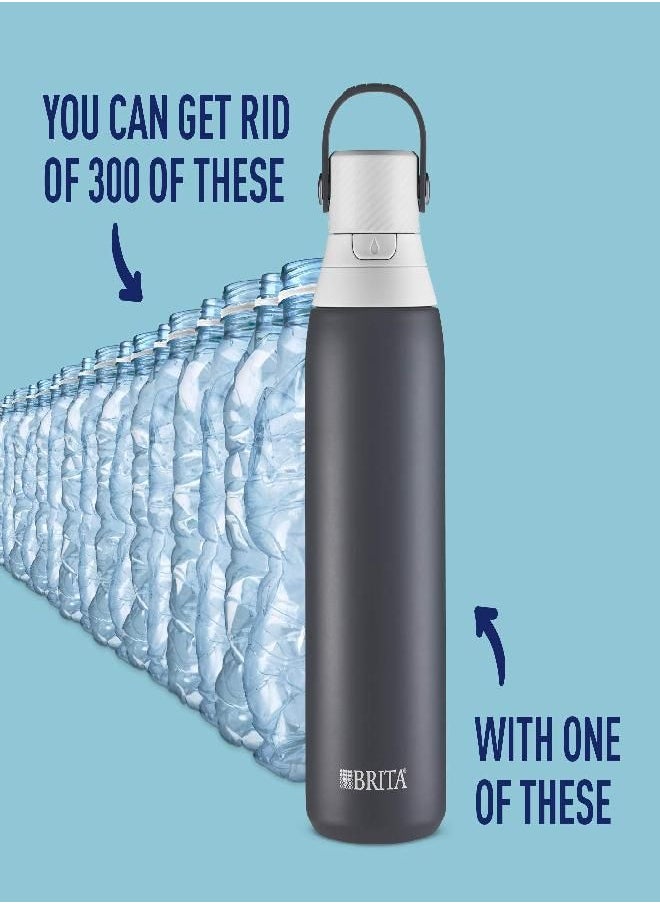 BRITA Brita Insulated Filtered Water Bottle with Straw, Reusable, BPA Free Plastic, Carbon, 26 Ounce  - Image 2