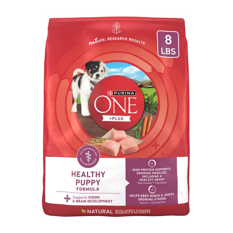 Purina ONE Plus Healthy Puppy Formula High Protein Natural Dry Puppy Food with added vitamins, minerals and nutrients - 8 lb. Bag - Image 1