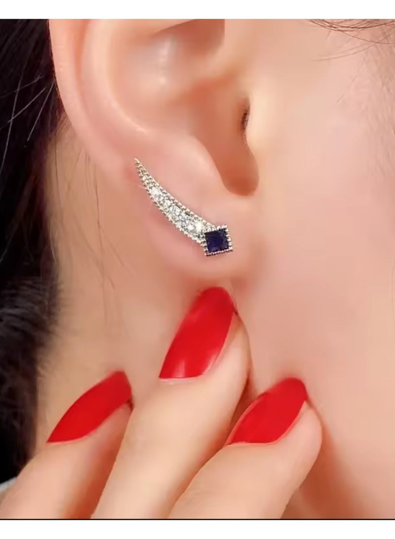 Dangle Charms Elegant & Luxury Small Earrings For Women Inlaid With Zirconia - Image 1