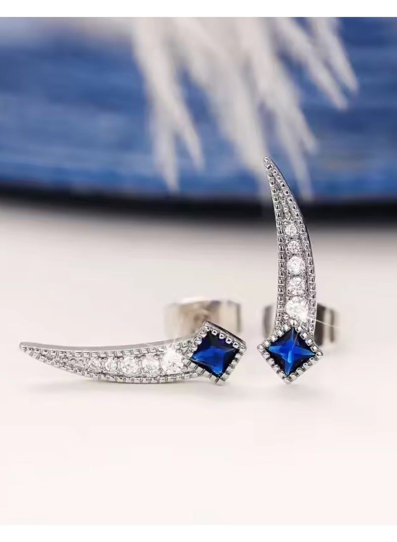 Dangle Charms Elegant & Luxury Small Earrings For Women Inlaid With Zirconia - Image 2