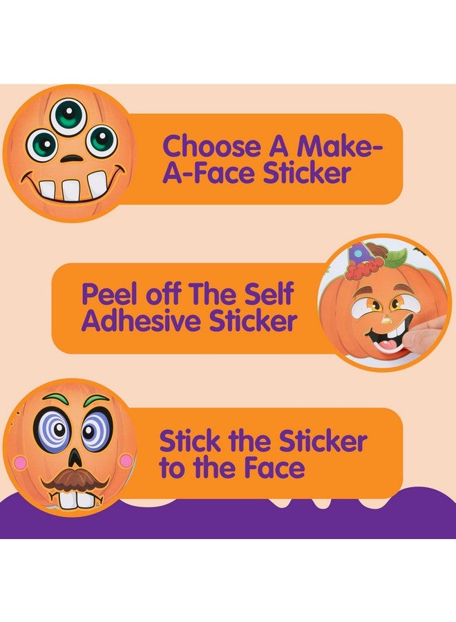 JOYIN 24 Pcs Halloween Pumpkin Decorating Stickers, Party Favor for Kids, Art Crafts Party Supplies, Pumpkin Face Sticker with 8 Designs, Halloween Treats Classroom Activities Games - Image 5