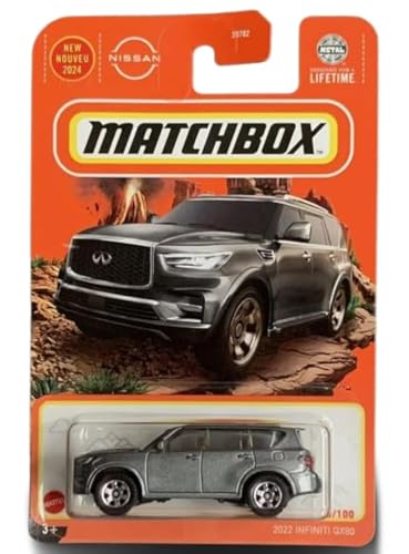 MATCHBOX ماتشبوكس 2022 إنفينيتي QX80 نموذج سيارة مصنوعة من المعدن مقياس 164 رمادي - Image 1