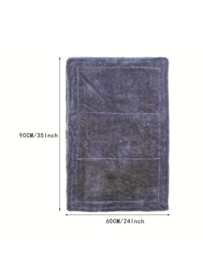 1 عبوة 23.62 بوصة × 35.43 بوصة منشفة غسيل سيارات مصنوعة من الألياف الدقيقة فائقة السمك، شديدة الامتصاص، وخالية من الوبر والبقع، قماش تجفيف للعناية بالسيارات متعدد الاستخدامات ومنتجات التنظيف، هدية إكسسوارات السيارة. - Image 3