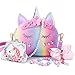 JYPS 7PCS Toddler Purse for Girl Girls Wallet with Pretend Play Toys Princess Toys with Kids Dress Up Jewelry Set Rainbow Crown Unicorn - Image 3