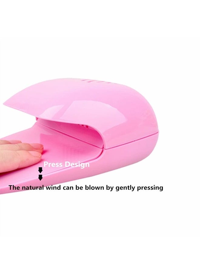 Honkenda - Portable Nail Fan Dryer for Nail Art Polish Gel, Quick Dry Nail Dryer Blower Machine for Nail Salons Fingernail Toenail (Pink) - Image 1
