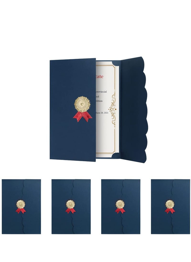 KASTWAVE - 5Pcs A4 Certificate Holder Graduation Diploma Cover Degree Certificate Holder Trifold Document Covers for Award Certificates - Image 1