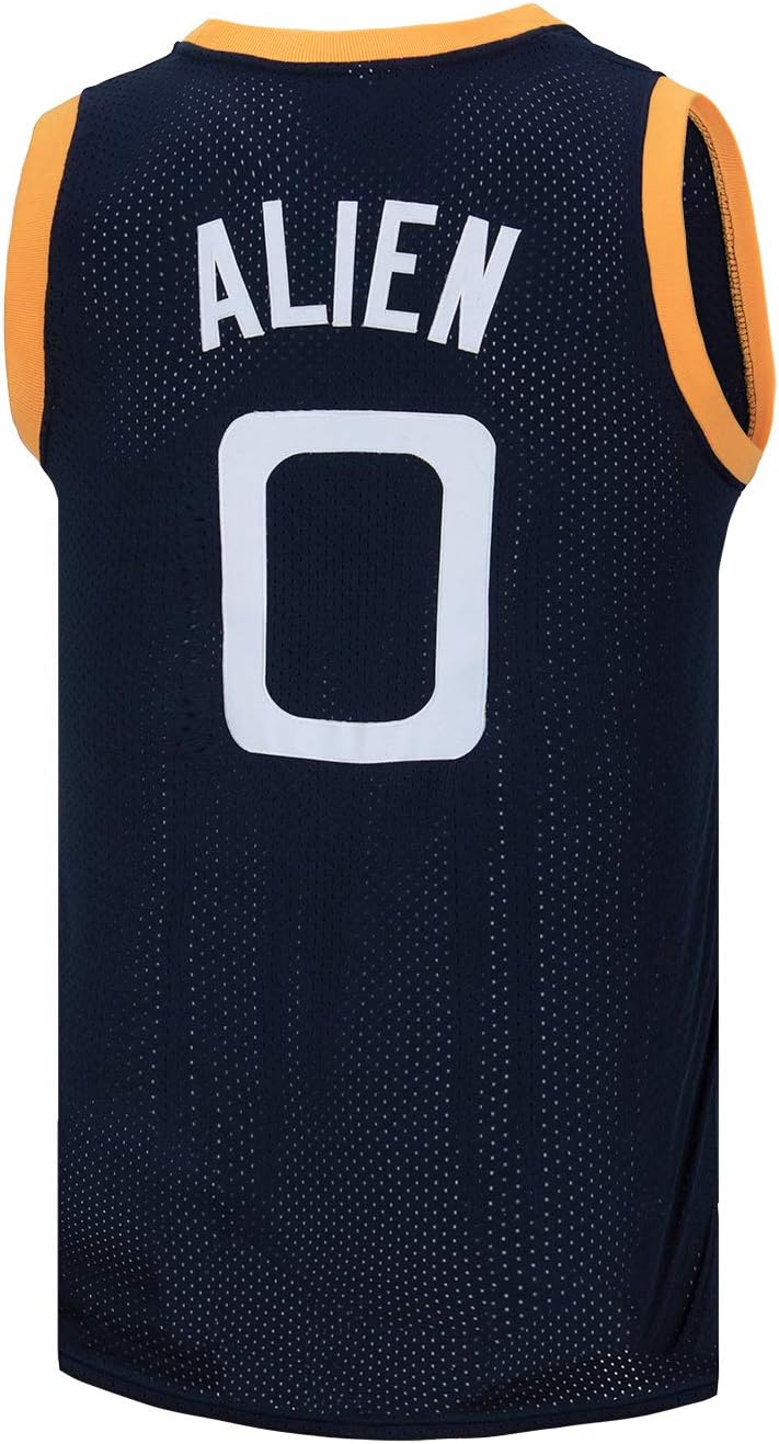 VOVIDEA Mens Basketball Jersey Alien 0 Monstars Space Movie Jersey Dark Blue - Image 2