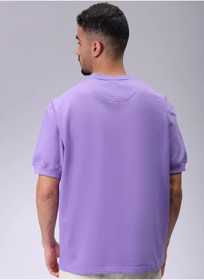 The Indian Garage Co Men Oversized Solid Crew Neck Overhead Sweatshirt
