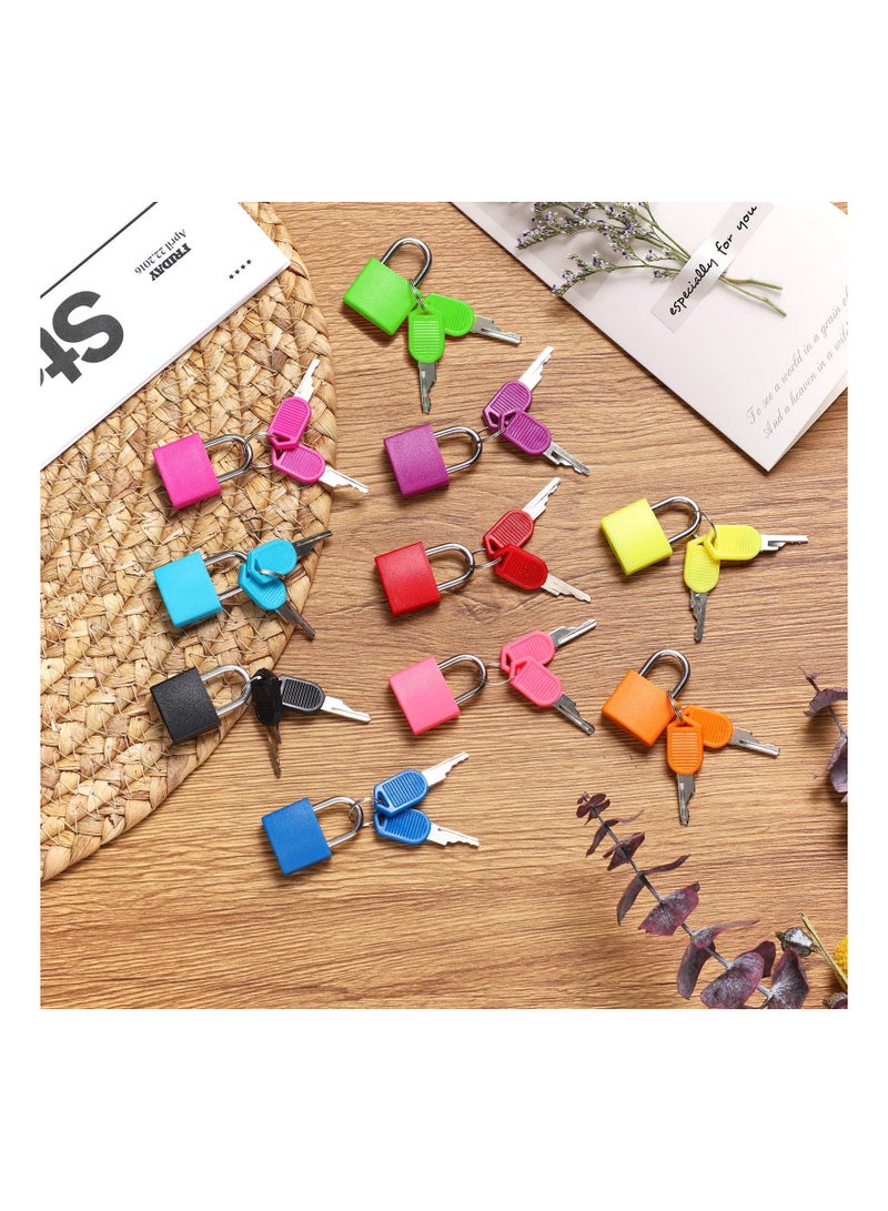 SOLARAE Suitcase Locks with Keys, Colored Plastic Casing Padlock Small Luggage Metal Mini Used for Student Bag Journal Piggy Bank, for School Gym Classroom Matching Game Travel (Fresh Color, 6 Pieces) - Image 3