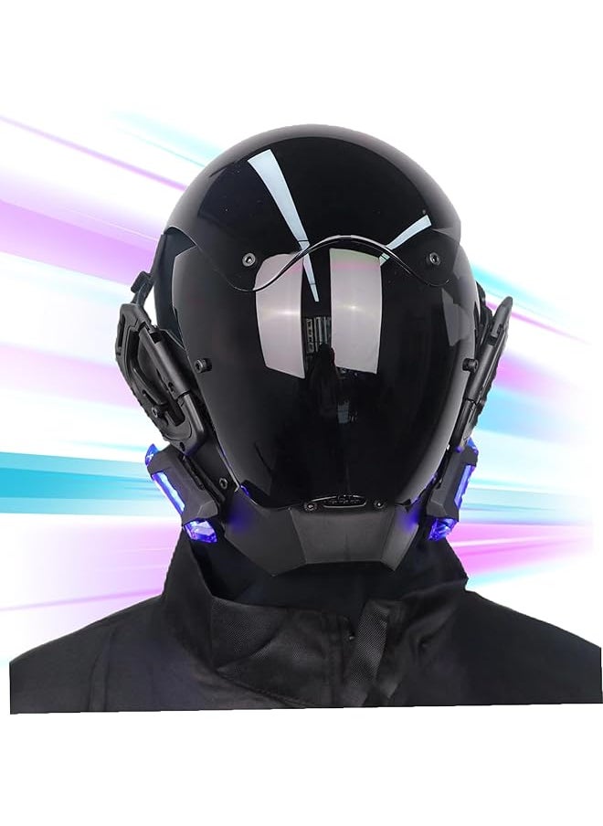 The Bros Cyberpunk Helmet, Adjustable Full Head Cover Mask with LED Red Light, Futuristic Punk Mask for Cosplay, Durable and Lightweight Design, Ideal for Themed Parties and Events  - Image 1