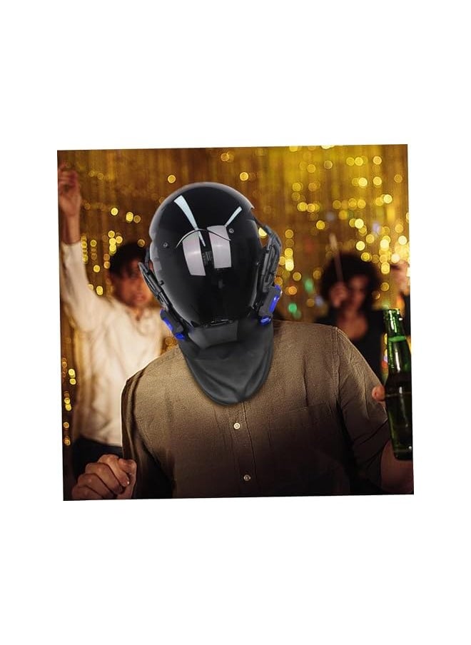 The Bros Cyberpunk Helmet, Adjustable Full Head Cover Mask with LED Red Light, Futuristic Punk Mask for Cosplay, Durable and Lightweight Design, Ideal for Themed Parties and Events  - Image 3