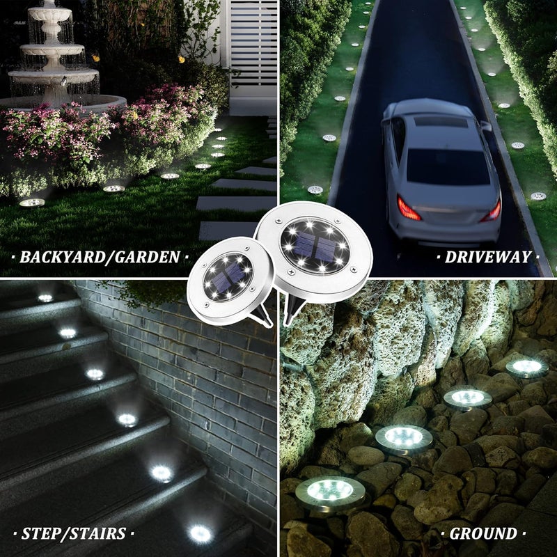 SOLPEX Solar Lights Outdoor Waterproof, 20 Pack Solar Ground Lights, Solar Garden Lights Landscape Lighting for Pathway Driveway Patio Backyard Walkway (Cool White) - Image 2