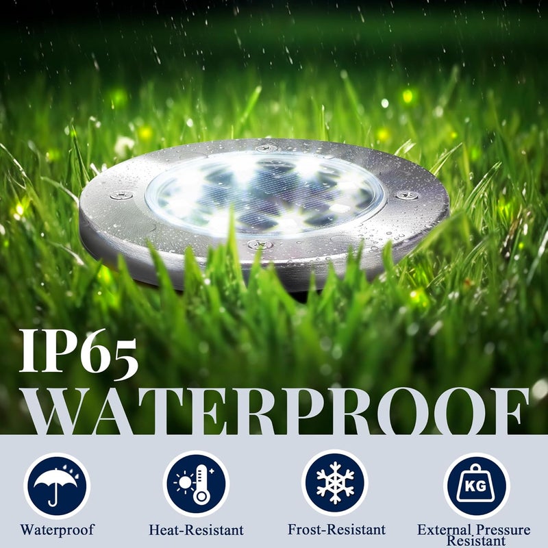 SOLPEX Solar Lights Outdoor Waterproof, 20 Pack Solar Ground Lights, Solar Garden Lights Landscape Lighting for Pathway Driveway Patio Backyard Walkway (Cool White) - Image 5