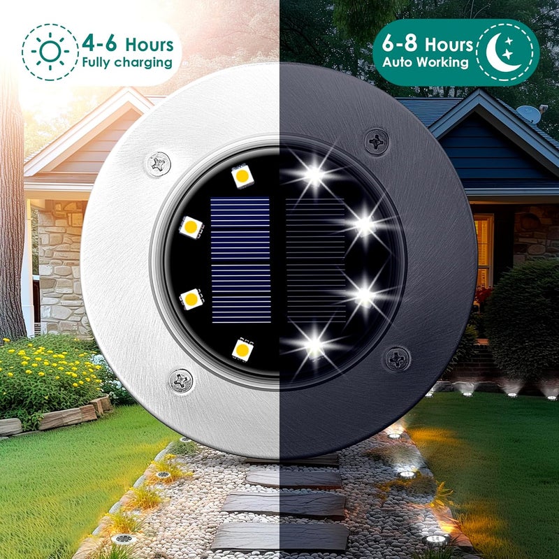 SOLPEX Solar Lights Outdoor Waterproof, 20 Pack Solar Ground Lights, Solar Garden Lights Landscape Lighting for Pathway Driveway Patio Backyard Walkway (Cool White) - Image 3