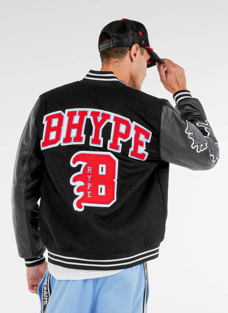BHYPE SOCIETY  BHype Society - Varsity Jacket Collection Black  | Best Price UAE
