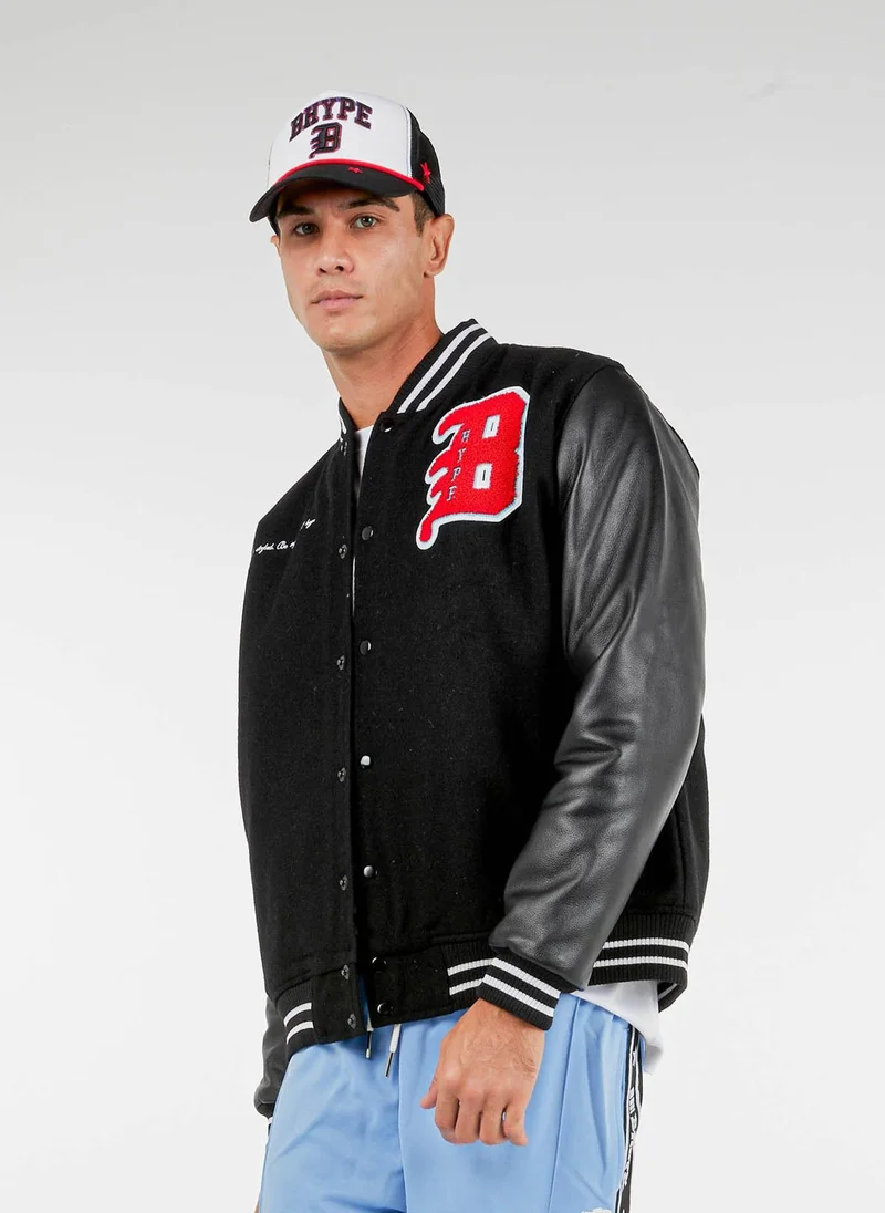 BHYPE SOCIETY  BHype Society - Varsity Jacket Collection Black  | Best Price UAE
