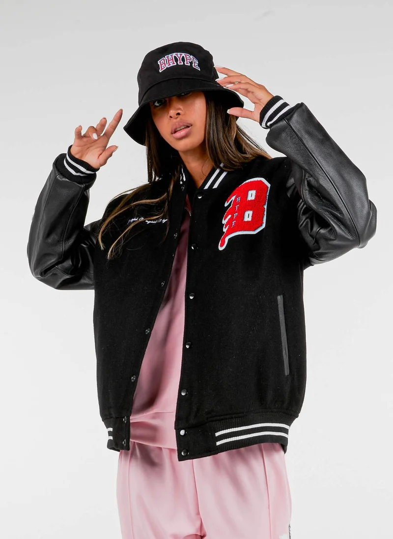 BHYPE SOCIETY  BHype Society - Varsity Jacket Collection Black  | Best Price UAE