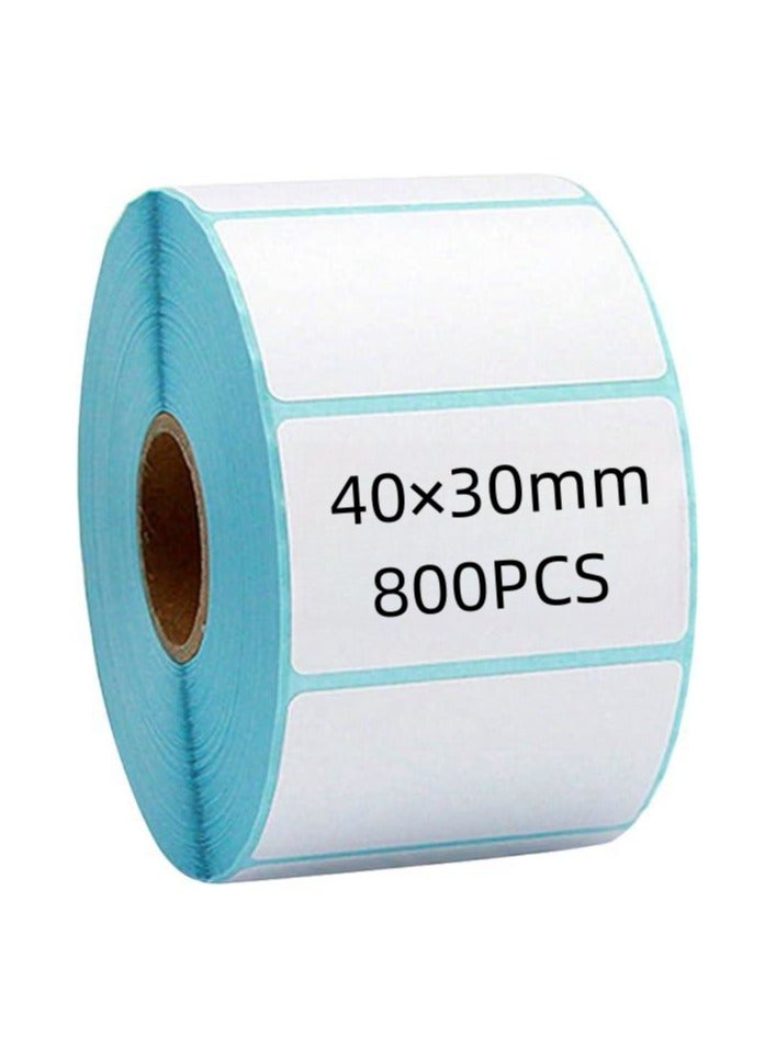Generic 40mm x 30mm Self Adhesive Label Synthetic Thermal Sticker,1.57 x 1.18 Inch Labels Thermal Printer Paper, Tear Resistant, Waterproof, High Temperature Resistant, 800 Pcs  - Image 1