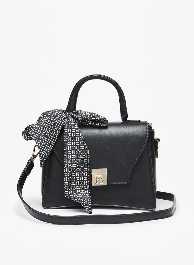 فلورا بيلا من شو إكسبرس Women's Solid Satchel Bag with Detachable Strap and Tie-Ups