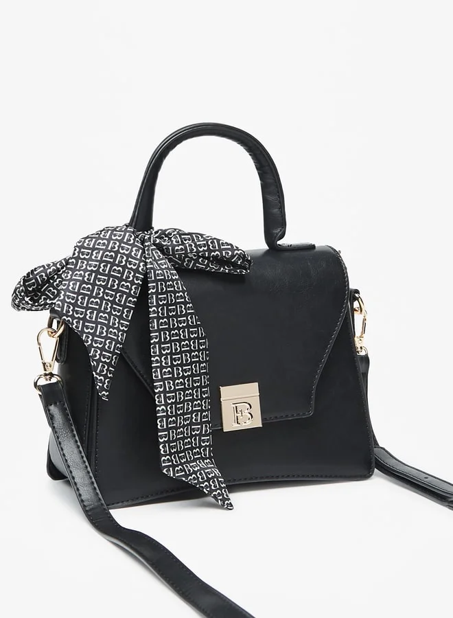 فلورا بيلا من شو إكسبرس Women's Solid Satchel Bag with Detachable Strap and Tie-Ups