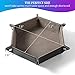 Grajar 2 Pcs Portable Folding Dice Rolling Tray Set for RPG DND Table Games PU Leather and Velvet Holder Storage Box Black and Grey - Image 2