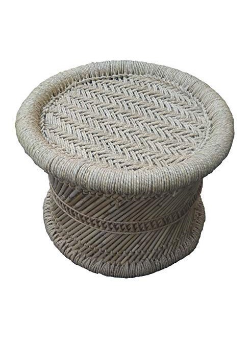 Ksm KSM Anupam Enterprises EcoFriendly Handicraft Cane Bar Bamboo ChairStoolMuddhaMudda for OutdoorIndoorFurnishingColor MultiColored 1 Piece 10 inch Height  - Image 1
