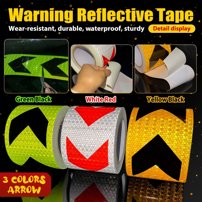 Yellow Black High Reflective Safety Warning Tape for Trucks Bus Car Danger Zone - Image 3