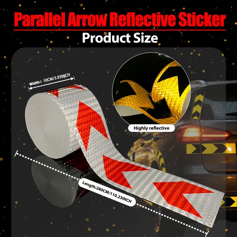 Yellow Black High Reflective Safety Warning Tape for Trucks Bus Car Danger Zone - Image 2
