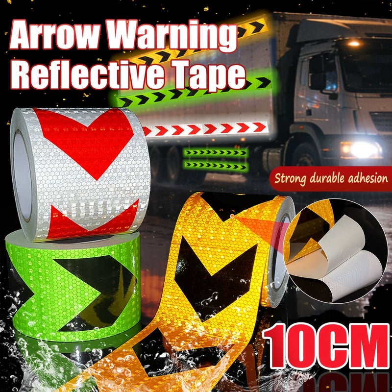 Yellow Black High Reflective Safety Warning Tape for Trucks Bus Car Danger Zone - Image 1