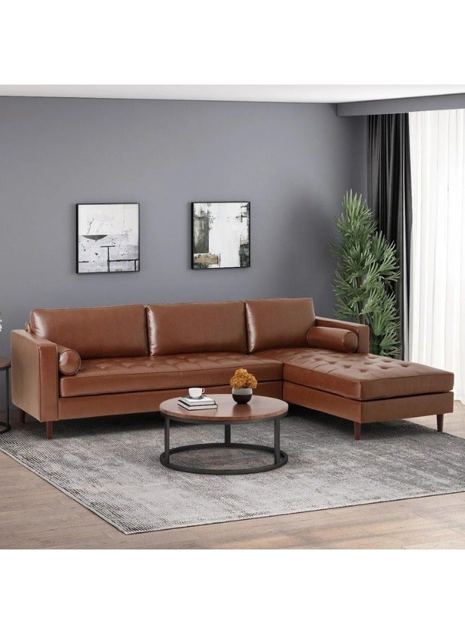 KUSTOMDECO Contemporary Tufted Upholstered Chaise Sectional L-Shape Sofa - Customizable Sectional Sofa for Living Room, Premium Upholstery, L-Shape Design - Image 1