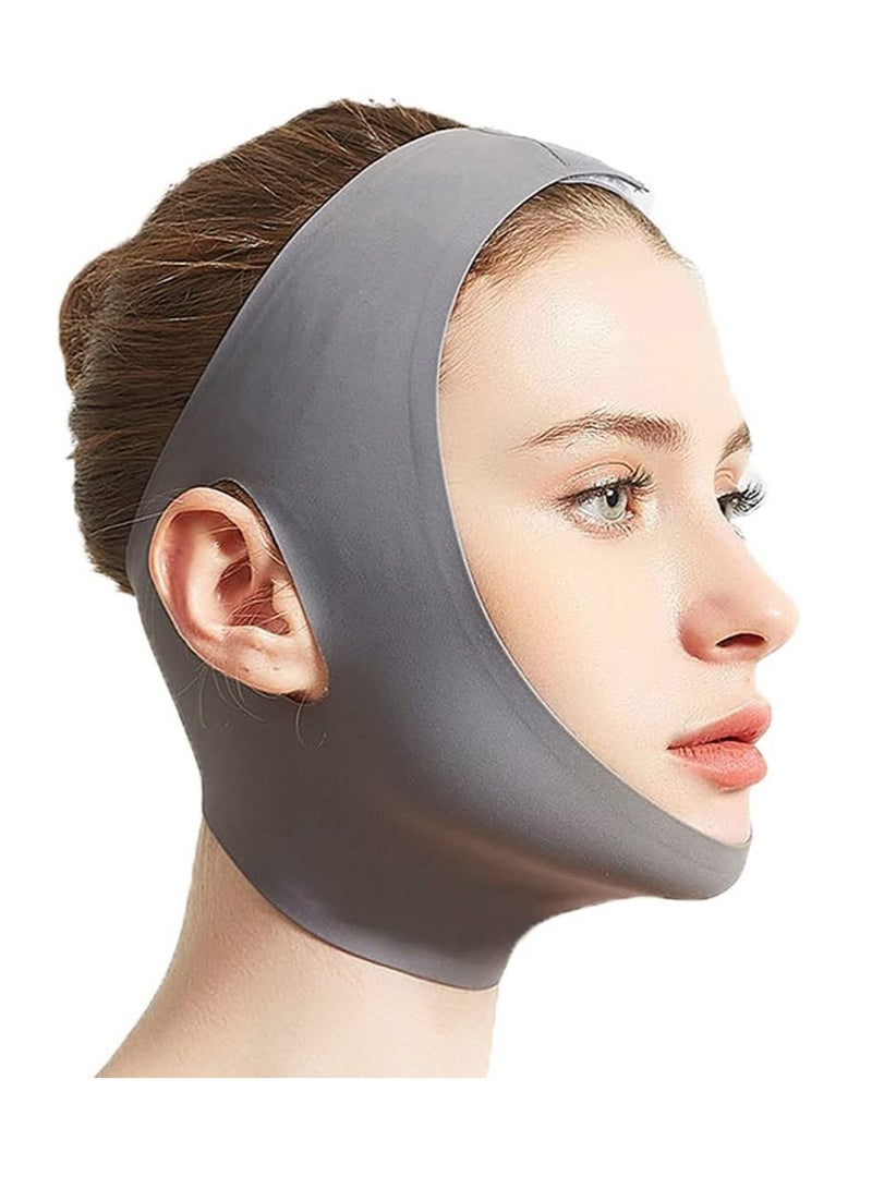 SOLARAE حزام رفع الوجه، مخفض الذقن المزدوج، لاصق رفع الذقن، قناع V للوجه، ضمادة V للوجه لتشكيل الوجه للنساء والفتيات - Image 1