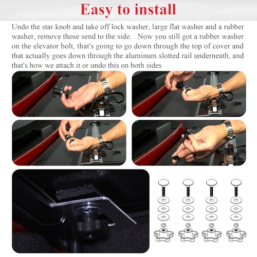 WFCYX 4 Set 254A0001 Tonneau Cover Clamp Service Kit - Elevator Bolt Assembly, Fit for Hard Folding Truck Bed Tonneau Cover, Universal Fit - Image 5