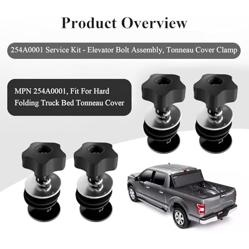 WFCYX 4 Set 254A0001 Tonneau Cover Clamp Service Kit - Elevator Bolt Assembly, Fit for Hard Folding Truck Bed Tonneau Cover, Universal Fit - Image 2