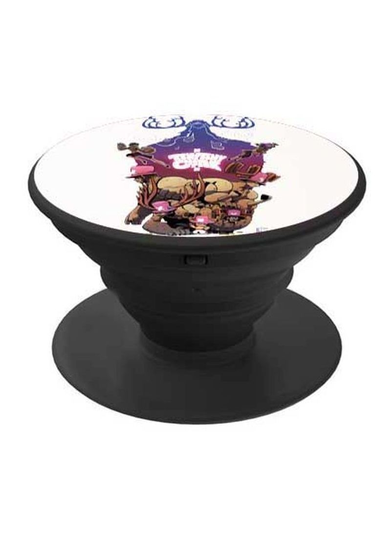 RKN Printed Pop Up Finger Grip Phone Holder Black/Brown/Purple - Image 2