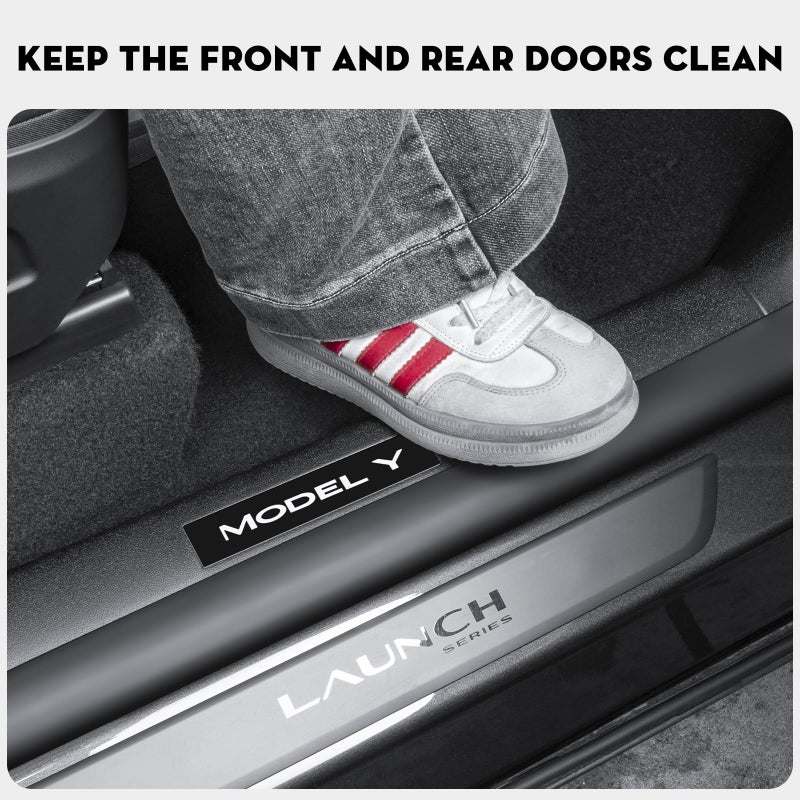 KUNIST 8PCS Door Sill Protector for Tesla Model Y Juniper Door Sill Guards Anti-Kick Full Protect Door Entry Cover for 2025-2026 New Model Y Accessories(Non-Destructive Installation) - Image 3