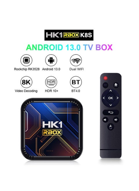 HK1 RBOX-K8s Box 4K Dual-Band WiFi6 Bluetooth TVBox 4+64g British Standard