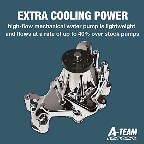 A-Team Performance - Long-Style High-Flow Mechanical Long Water Pump - Compatible with Small Block Chevrolet 265 267 283 302 305 307 327 350 400 - Image 4