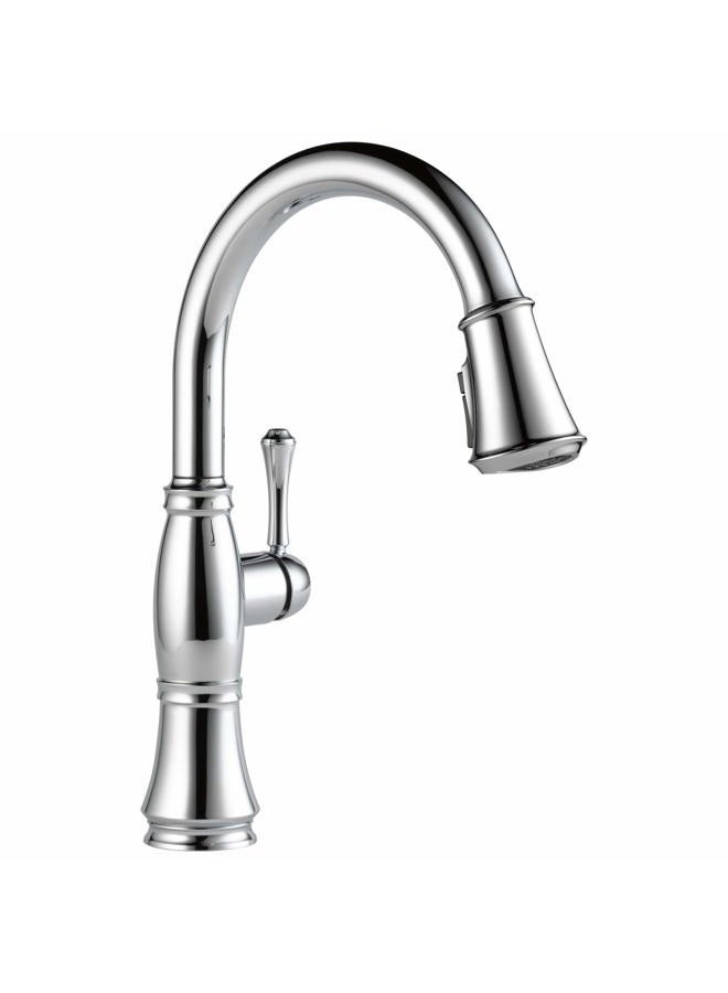 Delta FAUCET Cassidy Pull Down Kitchen Faucet Chrome, Chrome Kitchen Faucets with Pull Down Sprayer, Kitchen Sink Faucet, Faucet for Kitchen Sink with Magnetic Docking, Lumicoat Chrome 9197-PR-DST - Image 1