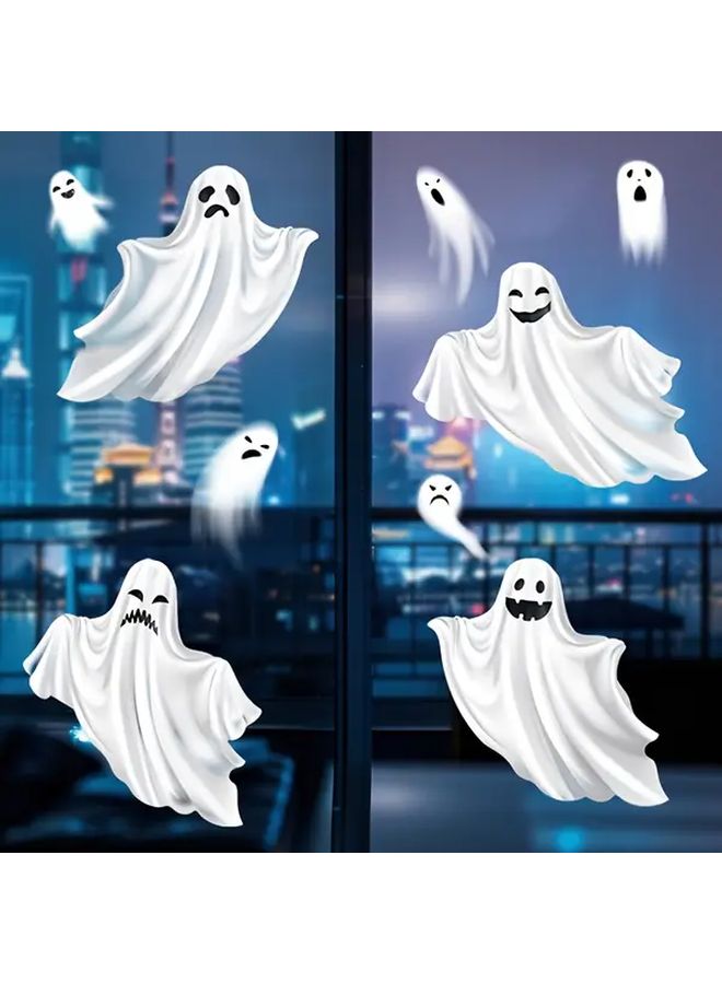 مجموعة ملصقات جدار لغرفة الهروب من المنزل المسكون المخيف الأبيض لهالوين وديكورات الحفلات - Image 2