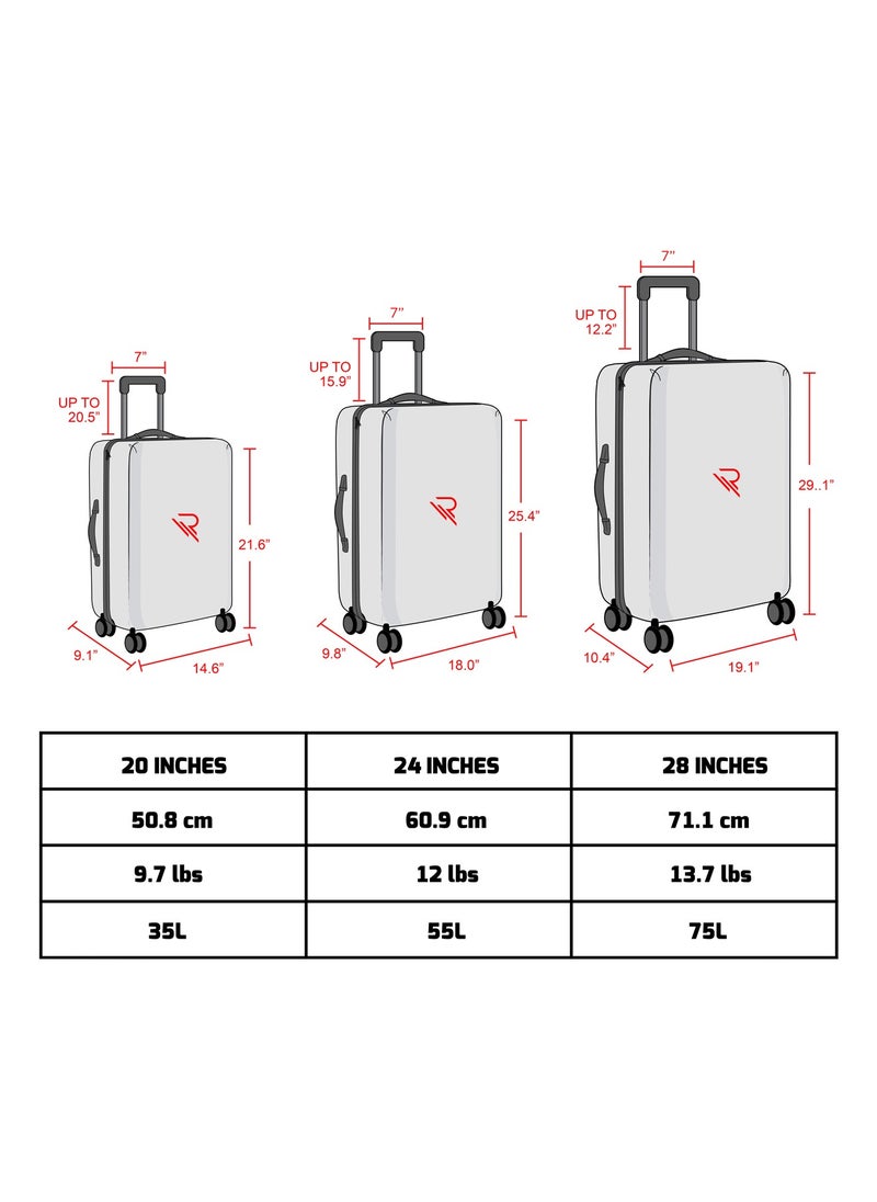 Reflection - REFLECTION High Quality PP Checked Suitcase Lightweight Hardshell Durable Expandable Vertical Series Travel Luggage Trolley with Double Spinner Wheels and TSA Lock Rose Gold 20 Carry-on - Image 1