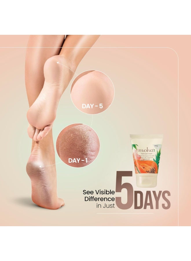 MOHA Foot Cream For Rough, Dry and Cracked Heel, Feet Cream For Heel Repair With Benefits Of AleoVera, Papaya & Peppermint (100gm (Pack of 1)) - Image 2