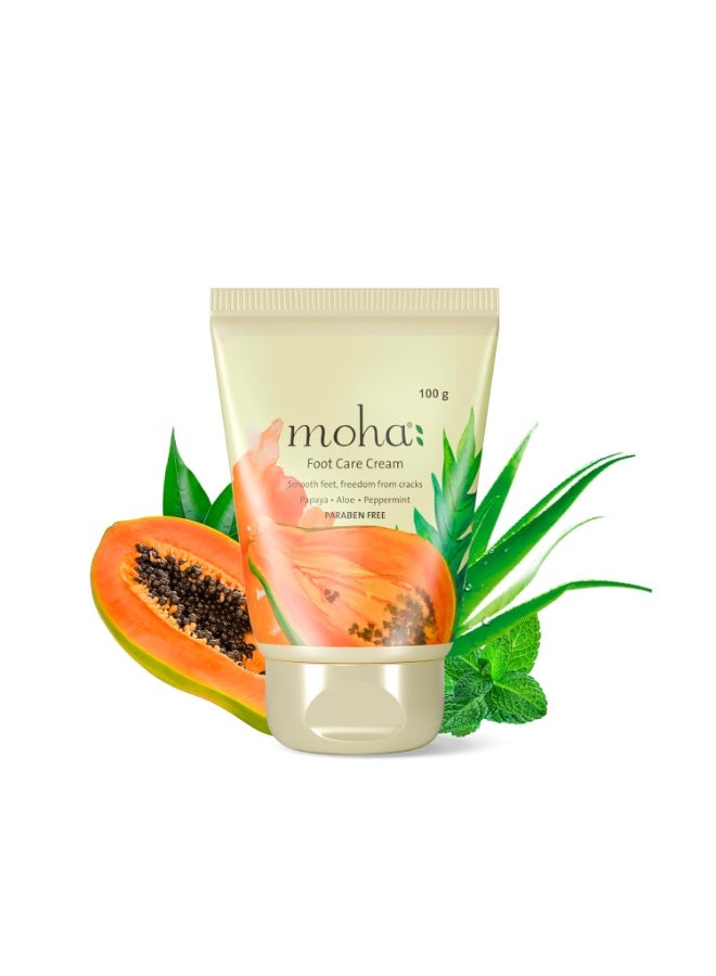 MOHA Foot Cream For Rough, Dry and Cracked Heel, Feet Cream For Heel Repair With Benefits Of AleoVera, Papaya & Peppermint (100gm (Pack of 1)) - Image 1