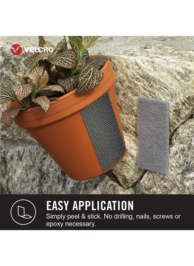 VELCRO Brand VELCRO Brand Outdoor Wide Heavy Duty Strips | 6" x 4" Pk of 3 | Holds 15 lbs | Titanium Extreme Industrial Strength Adhesive Fasteners | Strong Weather Resistance for Rough Surfaces (91471)  - Image 5