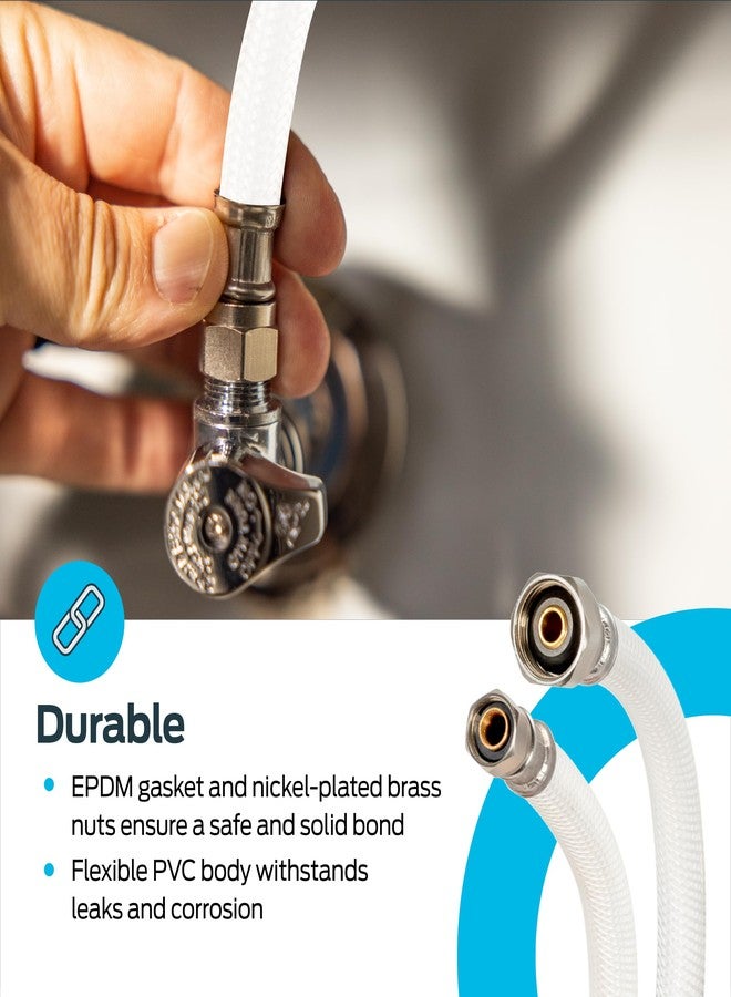 إيست مان موصل صنبور مرن من إيستمان مقاس 16 بوصة، منفذ FIP مقاس 1/2 بوصة × مدخل ضغط مقاس 3/8 بوصة، خط إمداد من البولي فينيل كلوريد المقوى مع صواميل نحاسية مطلية بالنيكل، 48131 - Image 5