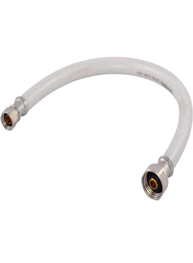 إيست مان موصل صنبور مرن من إيستمان مقاس 16 بوصة، منفذ FIP مقاس 1/2 بوصة × مدخل ضغط مقاس 3/8 بوصة، خط إمداد من البولي فينيل كلوريد المقوى مع صواميل نحاسية مطلية بالنيكل، 48131 - Image 1