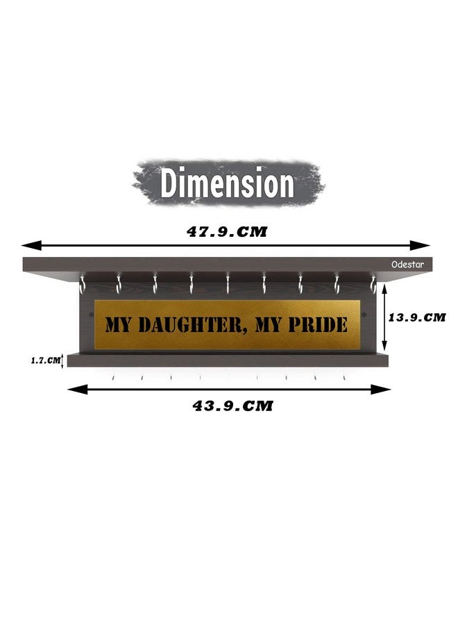 Odestar, Display Medal Hanger, Premier Award Medal Display Rack and Trophy Shelf Large (Size 45 x 15 x 8 Centimeters) Wenge - Image 2