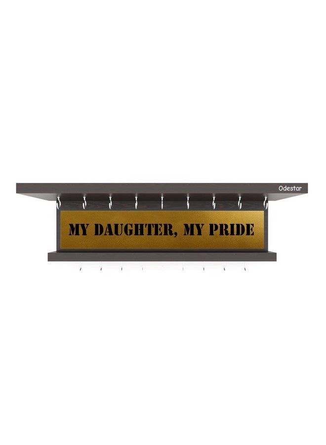Odestar, Display Medal Hanger, Premier Award Medal Display Rack and Trophy Shelf Large (Size 45 x 15 x 8 Centimeters) Wenge - Image 4
