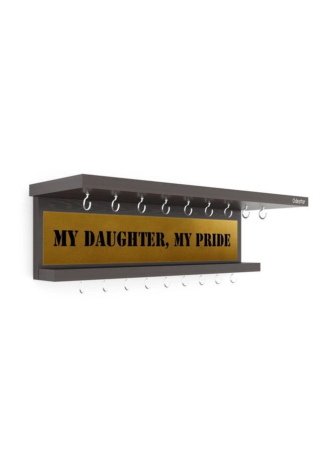 Odestar, Display Medal Hanger, Premier Award Medal Display Rack and Trophy Shelf Large (Size 45 x 15 x 8 Centimeters) Wenge - Image 3