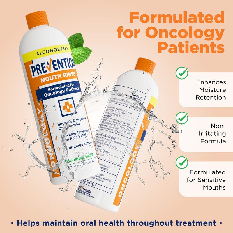 PHS Brands Prevention Oncology Alcohol Free Mouthwash, Soothing, Gentle, & Moisturizing, Mouthsore and Dry Mouth Mouthwash Specially Formulated for Patients Undergoing Oncology Treatment - 16 oz, Value 2-Pack - Image 3